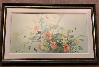 Vernon Ward  August Beauty  Art On Canvas Flowers & Butterflies Reproduction • $300