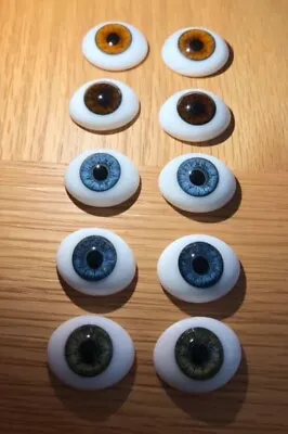 £13.50 • Buy Luxury Oval Glass Eyes For Reborn Doll Variety Of Colours 18mm 20mm 22mm