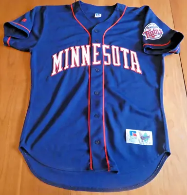 MINNESOTA TWINS - Authentic Original - RUSSELL  Game JERSEY - Sewn On - Size 44 • $56.69