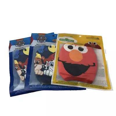 Sesame Street Elmo And Paw Patrol Reusable Face Masks Covers LOT OF THREE • $6.30