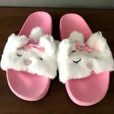 Size 10 Disney The Aristocats Marie Cat Slides For Women Slippers Faux Fur • £23.75