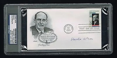 £154 • Buy Harold Wilson Signed Autograph UK Prime Minister FDC First Day Cover PSA Slabbed
