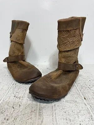 Merrell Haven Pull On Slouch Boots Embossed Leather Women’s Size 7 Oak • $34.99