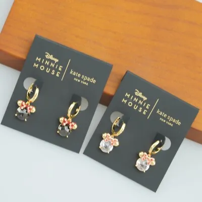 ❤️Kate Spade Minnie Mouse Leverbacks Earrings Gold -Black /Clear NEW • $20