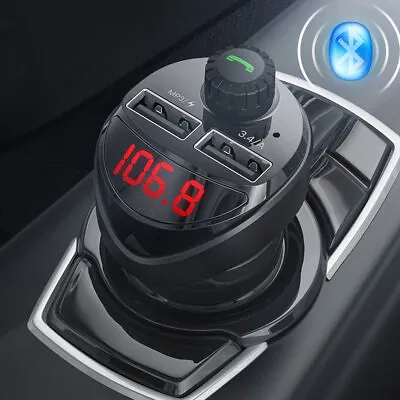 $16.36 • Buy 3.4A Dual USB Bluetooth Car Charger FM Transmitter Audio Player Phone Charger