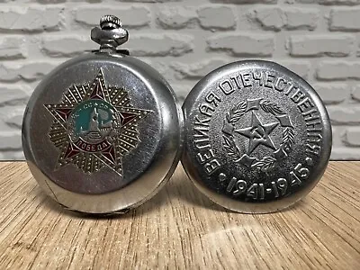 Vintage Pocket Watch MOLNIJA USSR Victory In The War. FOR PARTS • $27.50