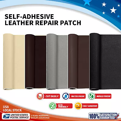 Update Self Adhesive Faux Leather Sheet Vinyl Upholstery Leather Fabric Mater • $7.99