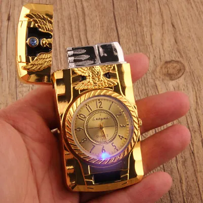 Watch/LED Metal Windproof Jet Torch Gas Butane Cigarette Lighter Bird Quartz  • $10.99