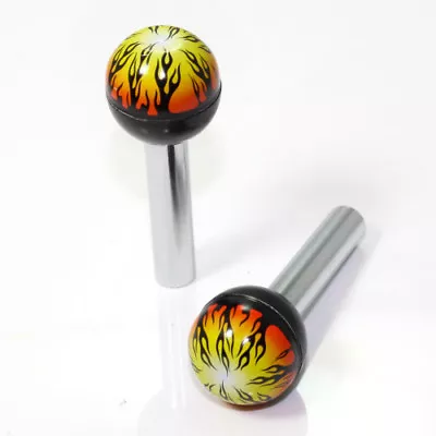 2 Fire Flames Ball Interior Door Lock Knobs Pins For Car-Truck-HotRod-Clasic • $10.95