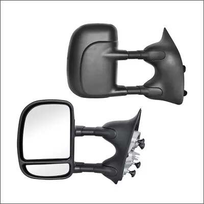Towing Mirrors For 99-16 F-250 SUPER DUTY  MANUAL BLACK Pair • $102.19