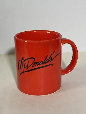 Vintage McDonald's Coffee Mug 1970's Red Ceramic Black Logo Japan • $22