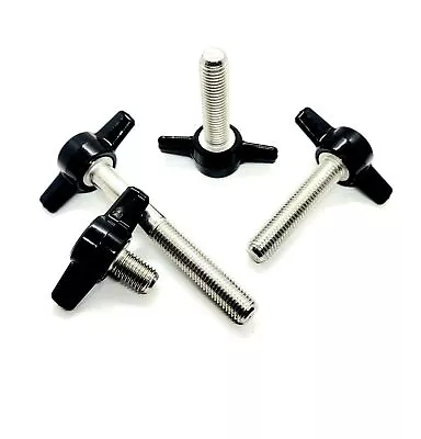 5/16 -24 Thumb Screw Bolts Fine Thread Black Tee Wing Butterfly Knob Stainless • $14.29