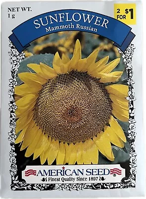 Sunflower Mammoth Russian Flower Seeds 1g Bags • $1.89