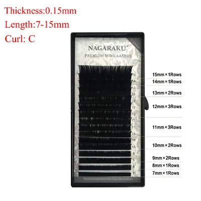 7~15mm Faux Mink Lash Individual Eyelash Extension 3D Volume Lashes C/D-Curl UK • £5.74