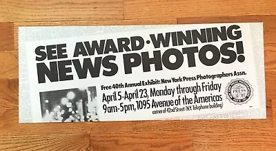 Mta Nyc Subway Bus Overhead Sign Ad Poster Ny 40th Press Photographers Assn • $24.99