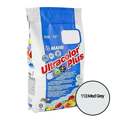 MAPEI 112 Med Grey 2KG ULTRACOLOUR PLUS TILE GROUT - • £9.28