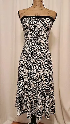 BCBG Maxazria Women's M Black & Ivory Halter A-line Dress • $19.99