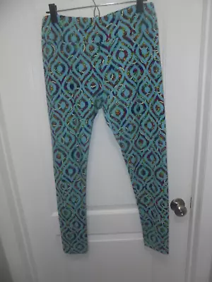 LuLaRoe Womens Multi Color Pattern Elastic Waist Soft Leggings Size TC 12-18 • $20.99