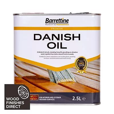 Barrettine Danish Oil - 250ml 500ml 2.5L & 5L - For Interior & Exterior Use • £37.83