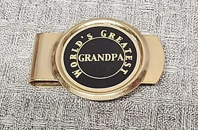 Brass/Gold Tone Money Clip World's Greatest Grandpa “Tag-Master” Made In The USA • $9.99