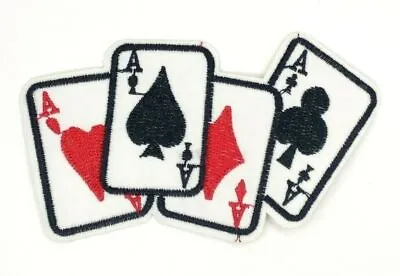 Us Seller 4 Aces Hand Cards Player Poker Patch Iron-On/Sew-On Embroidered (1577) • $2.89