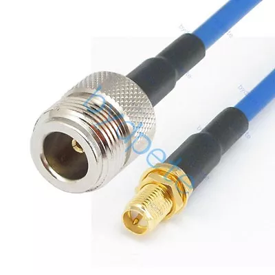 N Type Female To RP-SMA Female RG402 Blue Cable RF Coax Semi Flexible Low Loss   • $5.70