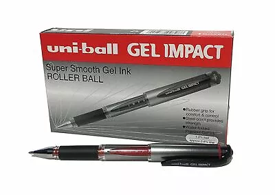 New Uniball Gel Impact UM153S Gel RollerBall Pen RED (Pack Of 6) GIFT FREE SHIP • £32.48