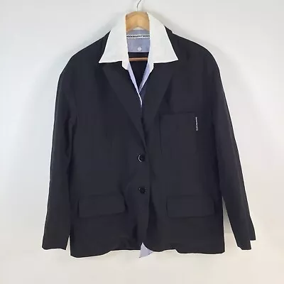 Alexander Wang Womens 2 In 1 Blazer Collared Shirt Size XS Black Relaxed 080911 • $179.95