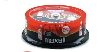 25 X Maxell CD-R 80 Mins XL-II Digital Audio Recordable Blank Discs In Spindle • £10.79