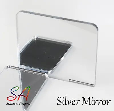 Silver Mirror Acrylic With Plain Back Or Adhesive Back 3mm Pack Qty Savings • £22.91