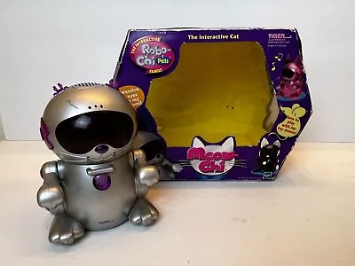Hasbro Meow Chi Cat Robot Toy Silver Purple Original Box Tiger Electronics READ • $22.49