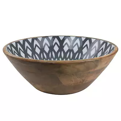 Large Mango Wood Serving Bowl BrownWhiteBlackMulti-color +z • $31.98