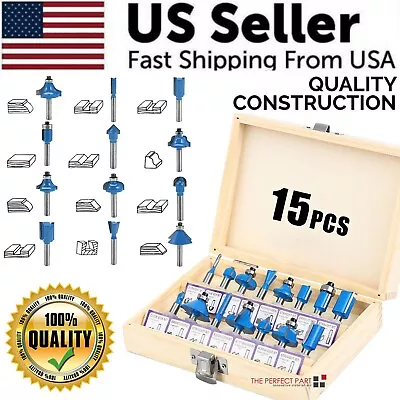 15Pcs Carbon Milling Cutter Router Bit Set Tungsten Carbide Router 1/4  Shank US • $18.39