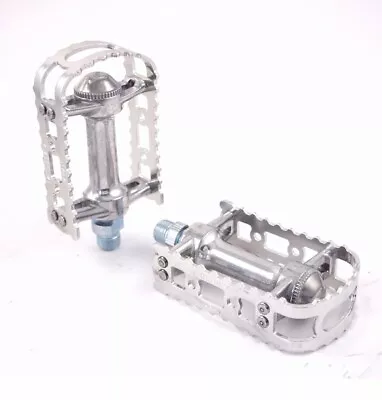 MKS BM-7 Alloy Anodized MTB BMX Old School Flat Bike 9/16  Pedal - Silver • $30