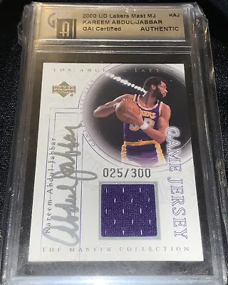 2000 UD Lakers Master Collection Kareem Abdul Jabbar Auto Jersey GAI Certified • $3000