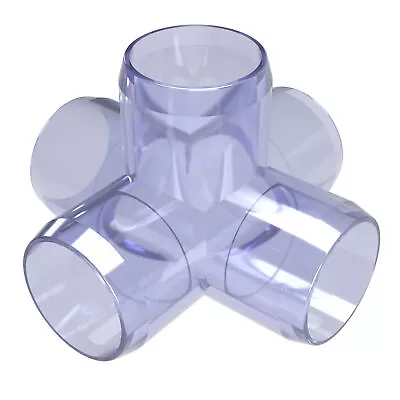 1-1/4  5-Way PVC Cross Fitting Clear UV FORMUFIT Furniture Grade Made In USA • $15.99