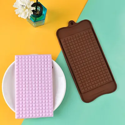 £2.85 • Buy Silicone Chocolate Bar Mould Slab Ice Cube Tray Candy Cookie Wax Melt Soap Mold