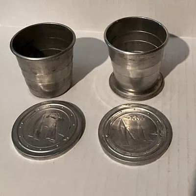 Collapsible Aluminum Vintage Sail Boat Cups Set Of 2 Two Different Styles • $12