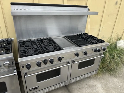 $7000 • Buy Viking 60” Pro Gas Range 6 Open Burner Griddle And Grill Stainless Steel