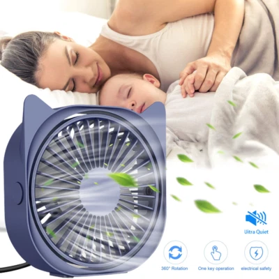 $18.95 • Buy Portable Desk Fans Mini USB Rechargeable Quiet Cooler Coolig Table Fan 3 Speeds