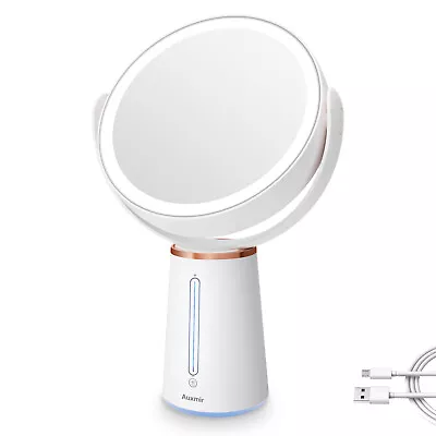 Dual Sided 1X 10X Magnifying Makeup Mirror With Light Vanity Mirror Rechargeable • £25.64