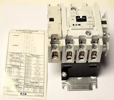 EATON CUTLER HAMMER CN35GN4AB 4 Pole 60 AMP CN35GN4 Lighting Contactor • $675