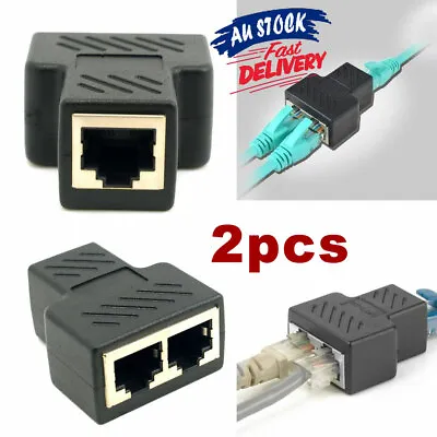 RJ45 Ethernet 3Ports Double Adapter LAN Network Y Splitter Splitter Connector • $9.69