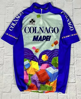 Men Vintage COLNAGO MAPEI Multicolor Short Sleeve 1/4 Zip Cycling Jersey Size XL • $39.99