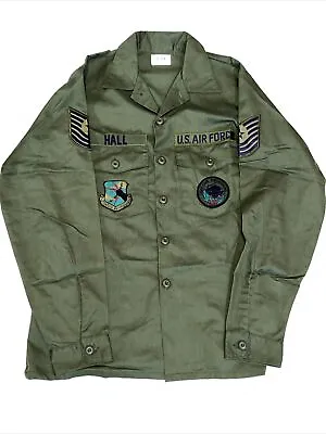 Vintage US Air Force Military OG-507 Utility Button Down Shirt Patches • $29