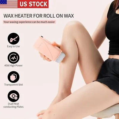 Roll On Depilatory Hot Wax Warmer Heater Roller Electric Hair Removal Machine US • $10.99