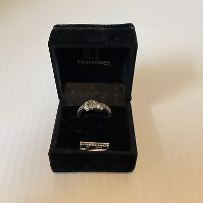 Jose Hess Diamonique Sterling Silver Knot Ring In Original Box Size 10.5 • $100