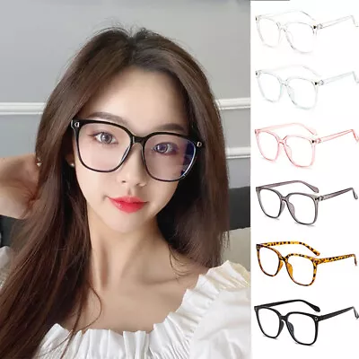 Fake Square Frame Clear Lens Geek Glasses Anti Blue Light Computer Unisex UK • £3.90