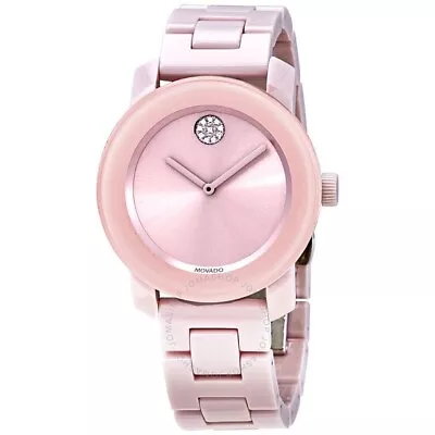 $289.95 • Buy Movado Bold SWISS Quartz Pink Dial Ceramic Ladies Watch 3600536