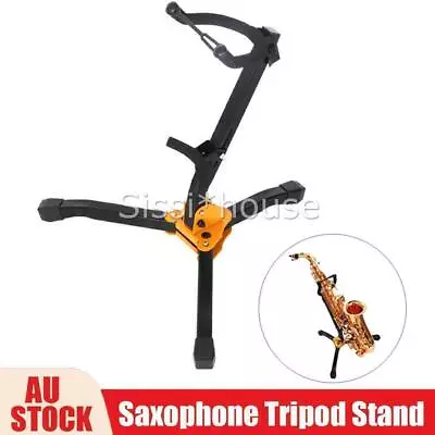 Portable Alto Tenor Sax Saxophone Tripod Stand Holder Folding Tool Black OZ • $21.89